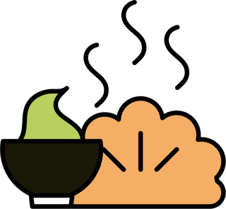 illustratedoriental-food-icon-flat-style-on-white-background-784474