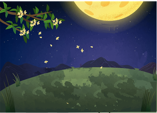 illustrationtwo-rabbits-picnicking-under-romantic-moonlight-264075