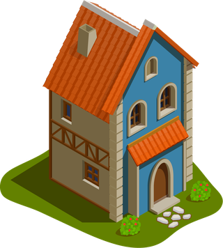 isolatedisometric-medieval-buildings-illustration-689418