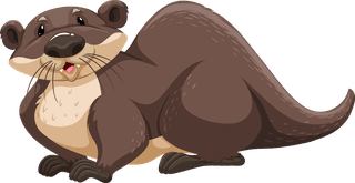 ottercute-otters-in-different-actions-illustration-682865