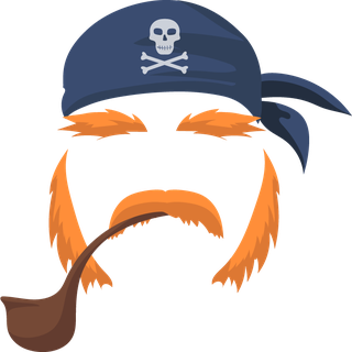 pirateface-masks-carnival-flat-item-cartoon-sea-pirates-hats-journey-bandana-beard-smoke-pipe-355583