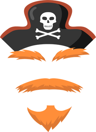 pirateface-masks-carnival-flat-item-cartoon-sea-pirates-hats-journey-bandana-beard-smoke-pipe-241332
