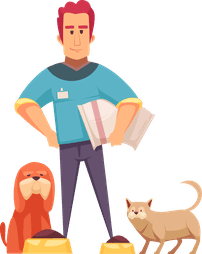 professionalcaregiver-with-pets-indoor-setting-illustration-860303
