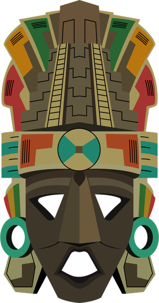 setof-eight-ornate-detailed-mayan-masks-isolated-on-white-background-391933