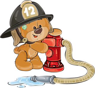 teddybear-firefighter-with-rescue-equipment-vector-494790