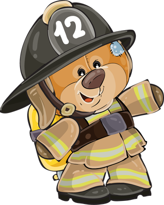 teddybear-firefighter-with-rescue-equipment-vector-358907