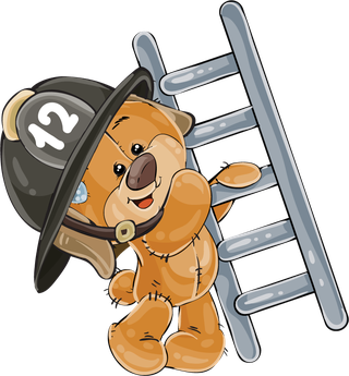 teddybear-firefighter-with-rescue-equipment-vector-744261