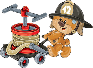 teddybear-firefighter-with-rescue-equipment-vector-590617