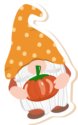 vectorcollection-of-gnome-holding-maple-leaves-pumpkin-72634
