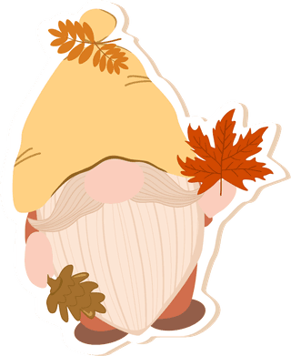 vectorcollection-of-gnome-holding-maple-leaves-pumpkin-295384