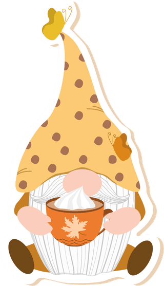 vectorcollection-of-gnome-holding-maple-leaves-pumpkin-190873