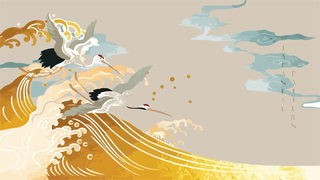 vectorcrane-birds-vector-japanese-background-watercolor-836746