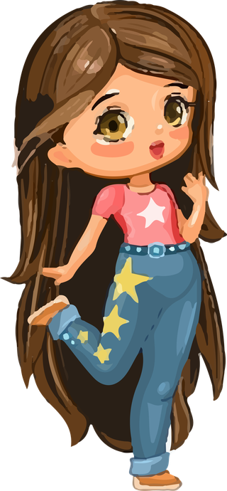vectorcute-little-girl-doll-fun-cartoon-211923
