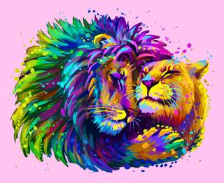 vectorleos-lion-embraces-lioness-color-digital-574259