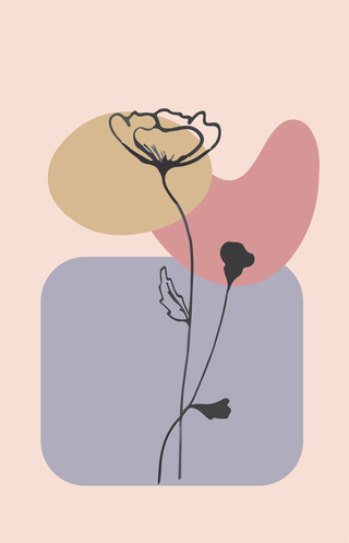 vectorpoppy-flower-line-art-minimalist-contour-drawing-one-line-artwork-vintage-684406