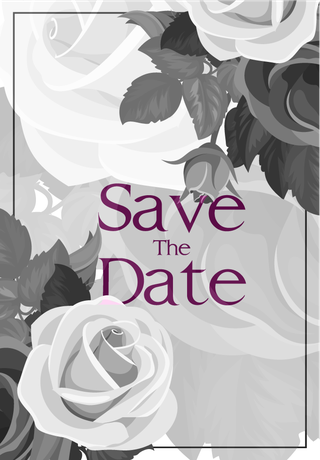weddingcard-templates-elegant-classical-grey-roses-decor-247989