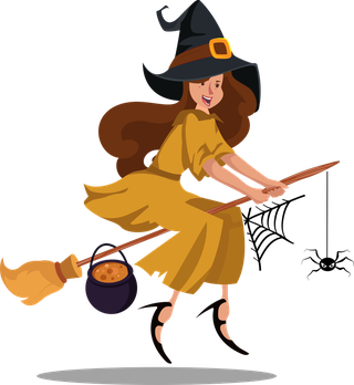 witchwitch-icon-cute-young-girls-sketch-colored-cartoon-32398