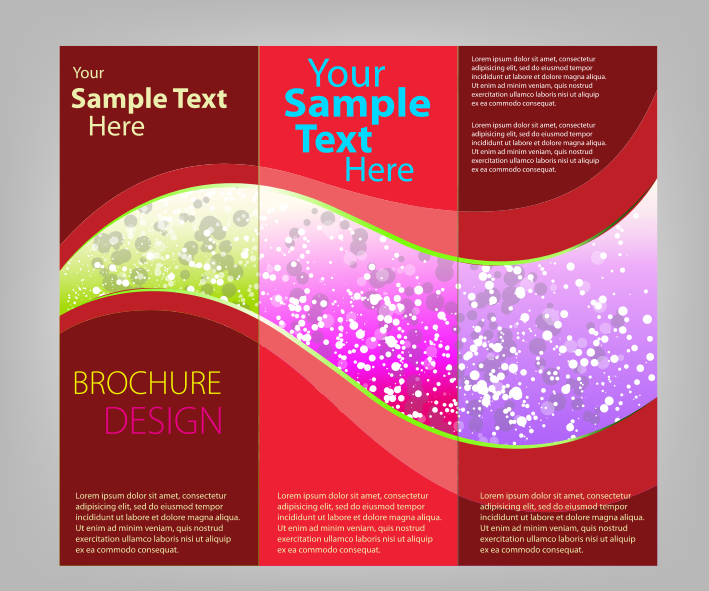 trifold brochure templates trendy colors frames