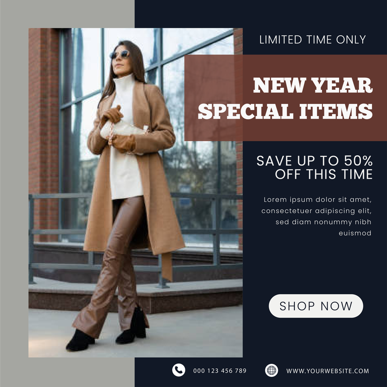 winter fashion collection sale banner for social media post template
