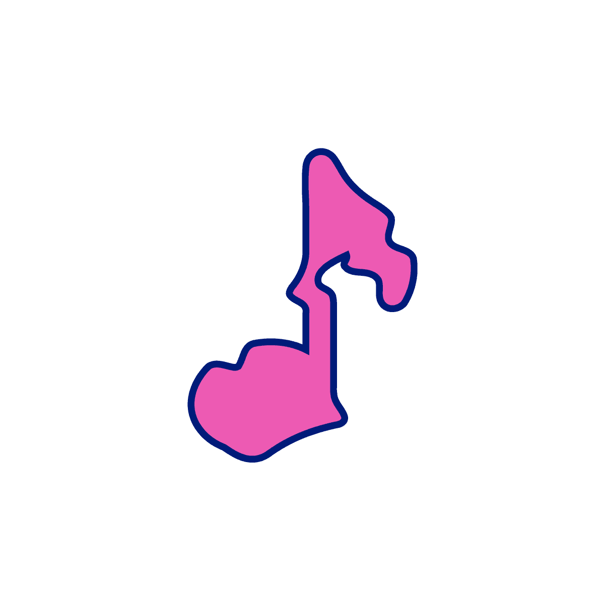 playful musical note sticker with vibrant color palette
